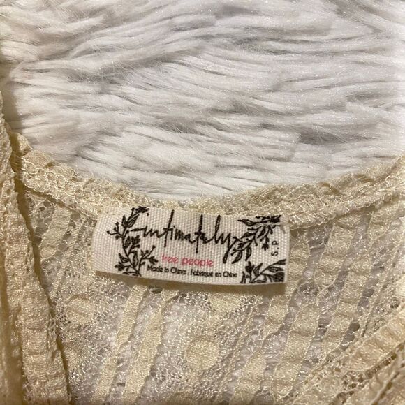 Free People Intimately Love Story Lace Gauze Slip Dress in Cream Small - Picture 8 of 8